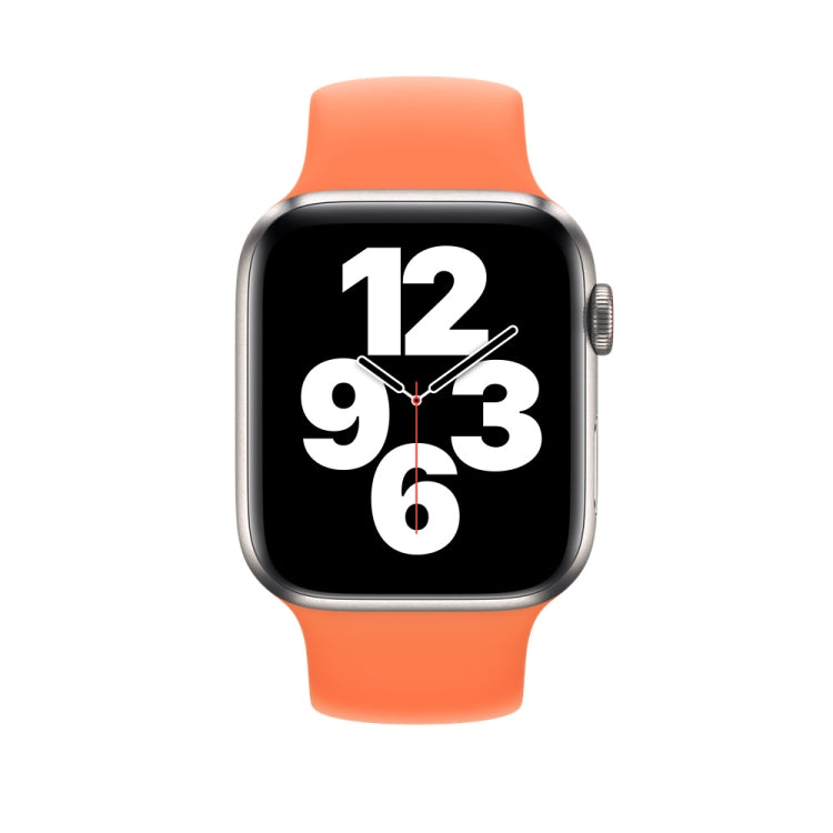 For Apple Watch Series 5 & 4 40mm / 3 & 2 & 1 38mm Solid Color Elastic Silicone Replacement Wrist Strap Watchband, Size:S 130mm, S 130mm, M 143mm